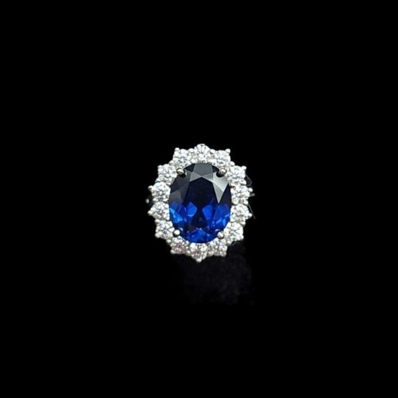 2.68 Carat Swiss Sapphire Sterling Silver  ring - Picture 1 of 10